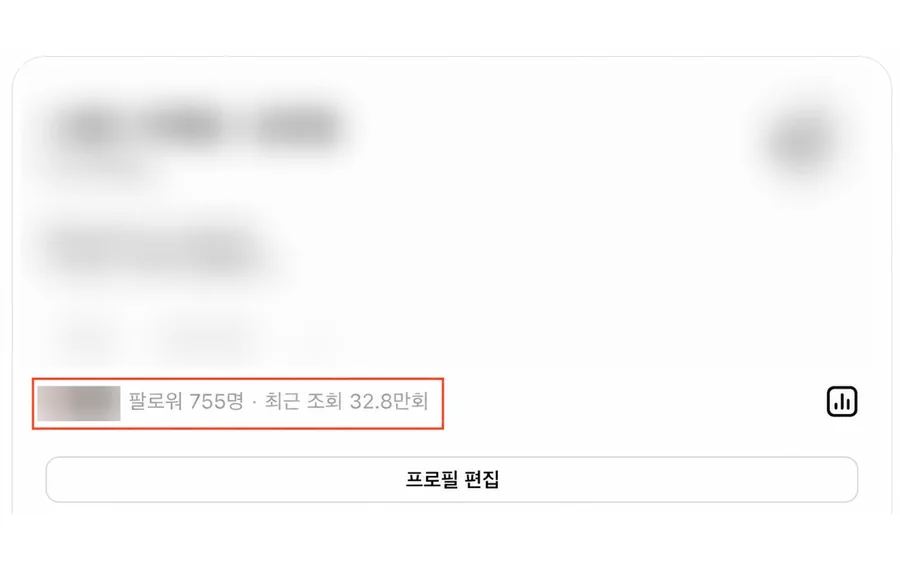 직접 운영 중인 채용 플랫폼 계정 프로필 · 팔로워 755명 · 최근 한 달간 조회수 32.8만 회